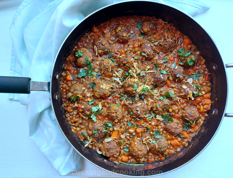 Lentil with Beef Meatballs