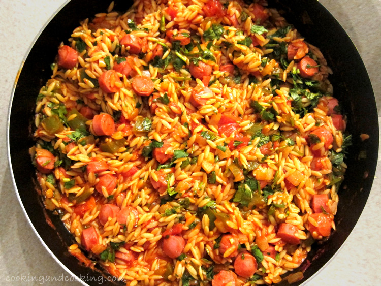 Orzo with Sausage and Cilantro