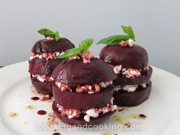 Stacked Beet Salad with Feta Cheese