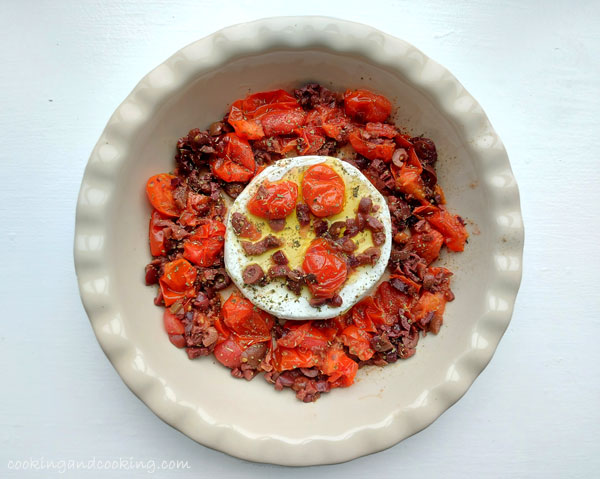 Baked Brie with Olives & Tomatoes