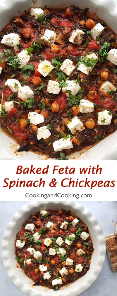Baked Feta with Spinach and Chickpeas