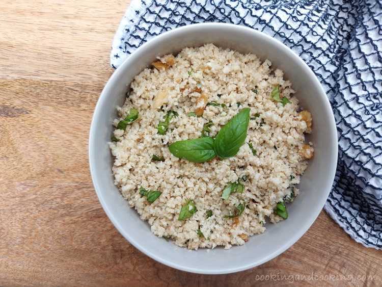 Cauliflower Rice with Basil and Parmesan