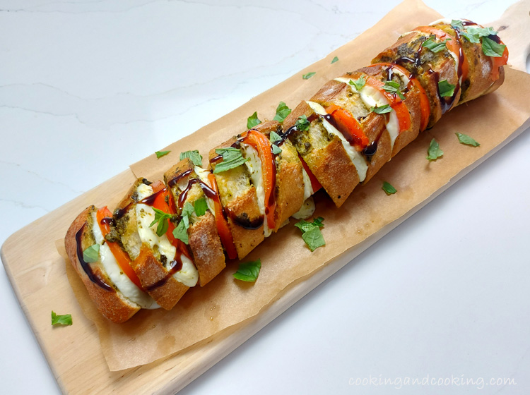 Grilled Tomato Mozzarella Baguettes