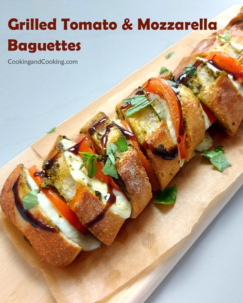 Grilled Tomato Mozzarella Baguettes Grilled Tomato Mozzarella Baguettes