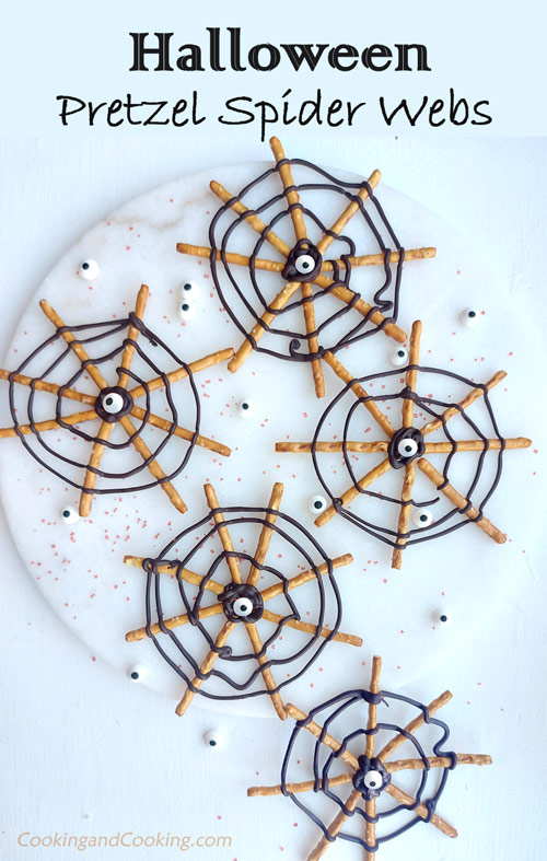 Halloween Pretzel Spider Webs