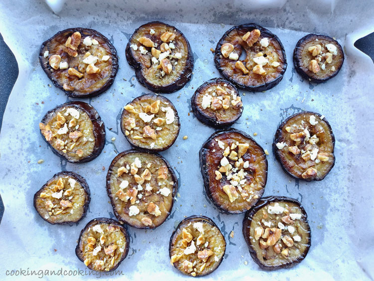 Roasted Eggplant with Feta and Walnuts