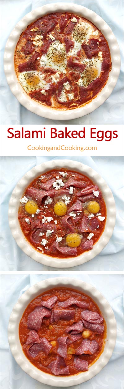 Salami Baked Eggs