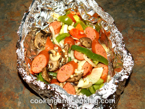 Sausage and Vegetables in Foil Packet