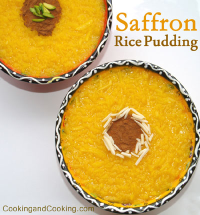 Sholeh Zard (Persian Saffron Rice Pudding)