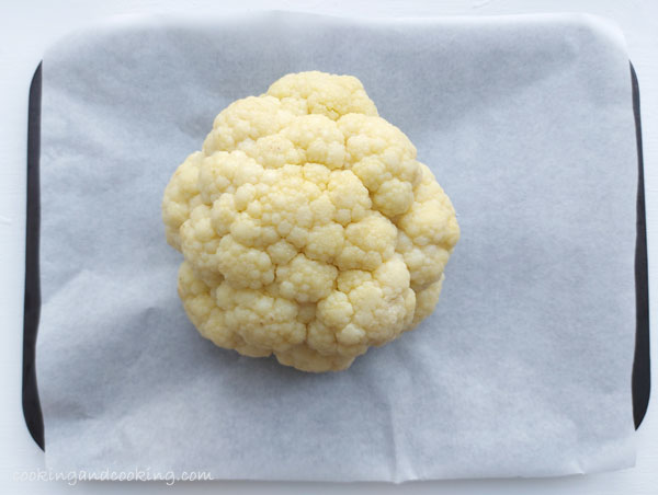 Whole Roasted Cauliflower with Tahini Sauce