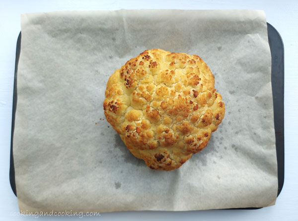 Whole Roasted Cauliflower with Tahini Sauce