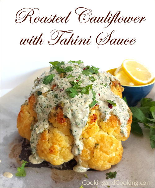Whole-Roasted-Cauliflower-with-Tahini-Sauce